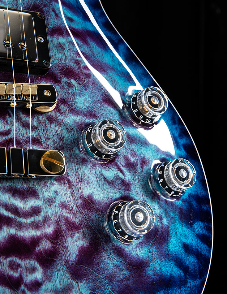 Prs wood library mccarty 594 deals quilt top violet blue burst