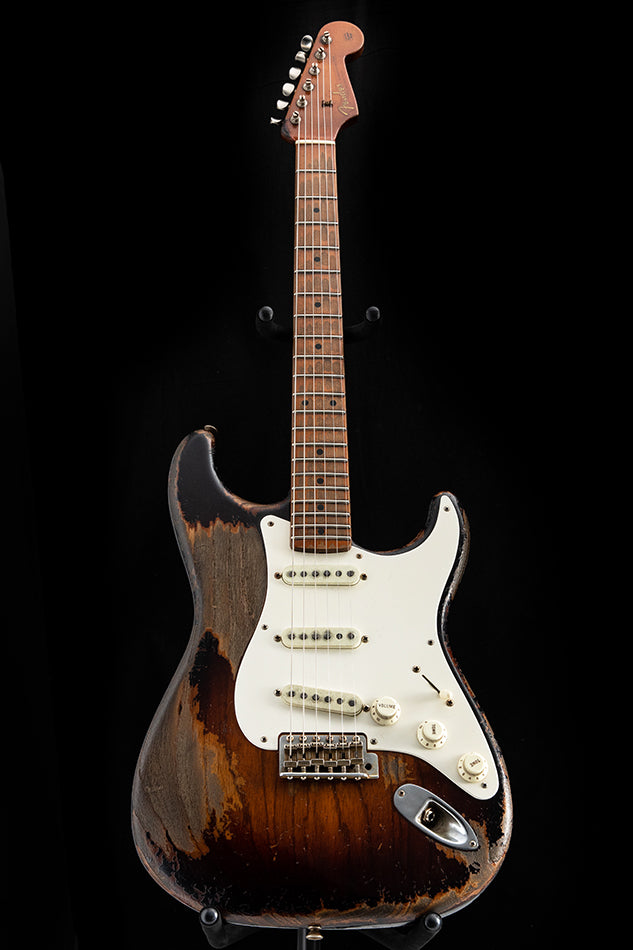 Used Fender Custom Shop 1955 Faded 2-Tone Sunburst Stratocaster Masterbuilt by Dale Wilson