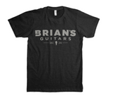 Vintage Black T-shirt with White Ink-Apparel-Brian's Guitars