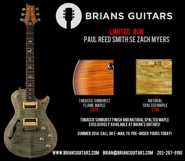Paul Reed Smith SE Zach Myers Limited Run Tobacco Sunburst and Spalted Maple Brian's Exclusive-Brian's Guitars