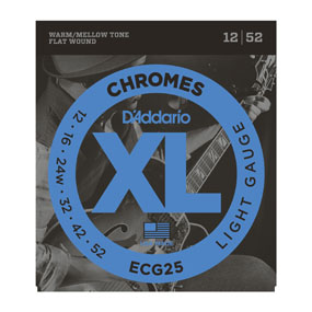 D'Addario ECG25 Chromes Flat Wound, Light, 12-52-Accessories-Brian's Guitars