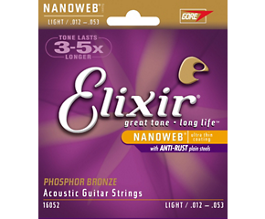Elixir Nanoweb Acoustic Phosphor Bronze 12-53-Accessories-Brian's Guitars