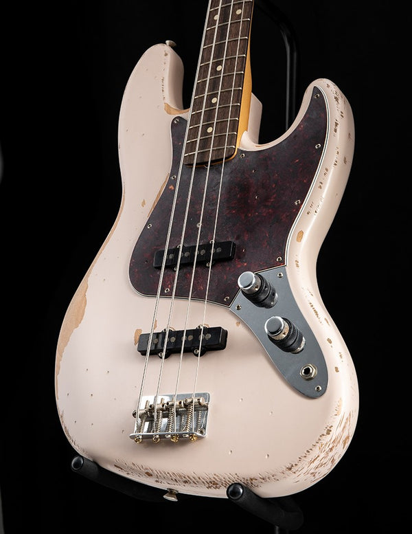 Fender Flea Jazz Bass Roadworn Faded Shell Pink