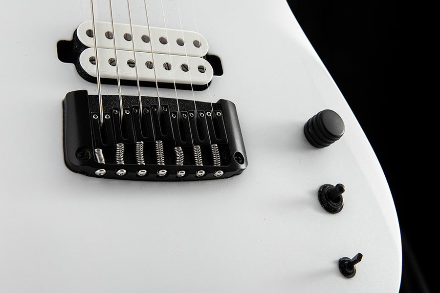 Used Schecter USA Keith Merrow KM-7 Snowblind White Satin Pearl